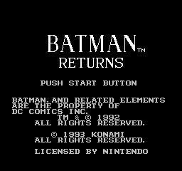 Batman Returns Title Screen